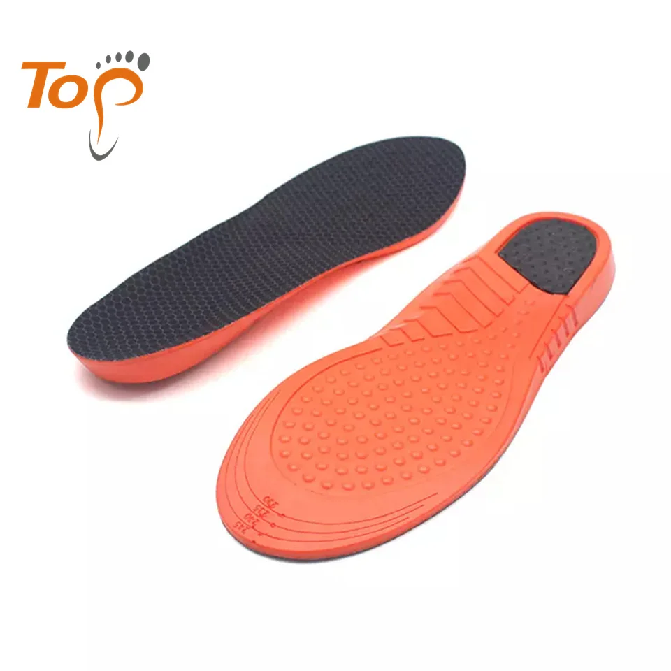 Customized Sports Shoes Moisture Wicking Shock Absorption Massage PU Foam Plantar Fasciitis Insoles