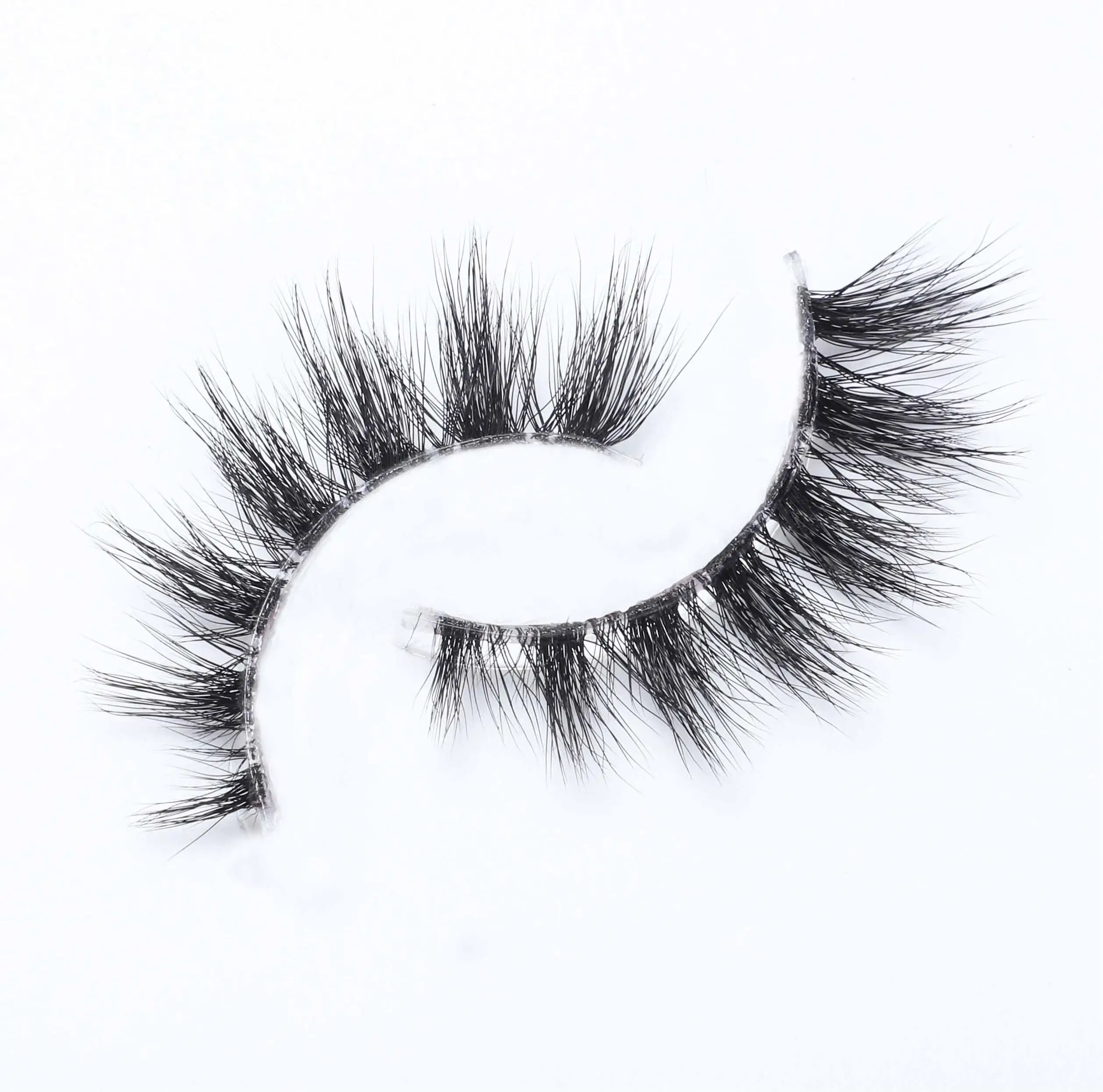 wholesale new arrivals soft and light matte clear band natural fluffy vegan lashes 3D faux mink eyelashes