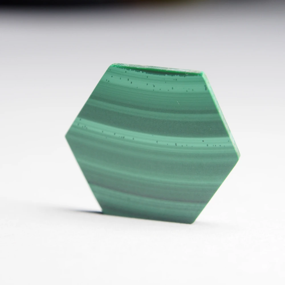 Factory price Natural malachite large size double flat Octagon malachite stone