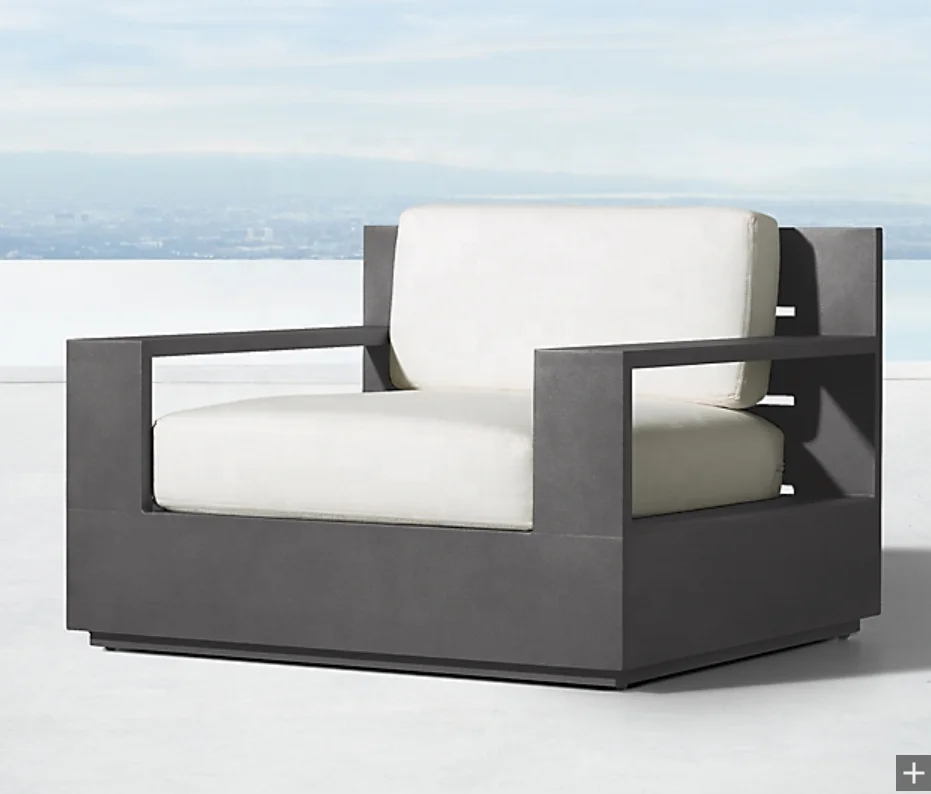 Foshan Modern Patio Furniture White Rattan Outdoor Balcony Leisure Chaise Lounge Sofa