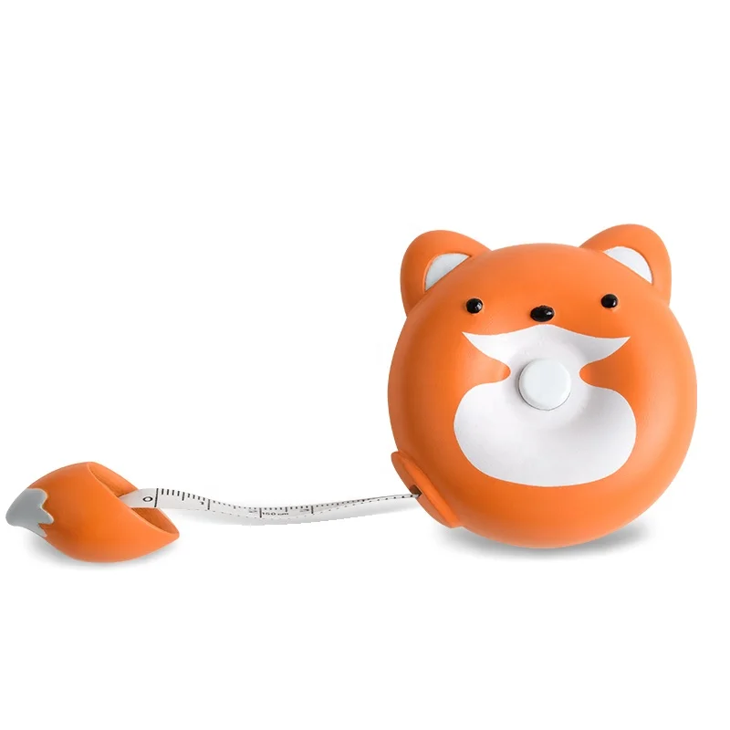 Fox double scale OEM retractable cartoon custom logo soft mini measure tape
