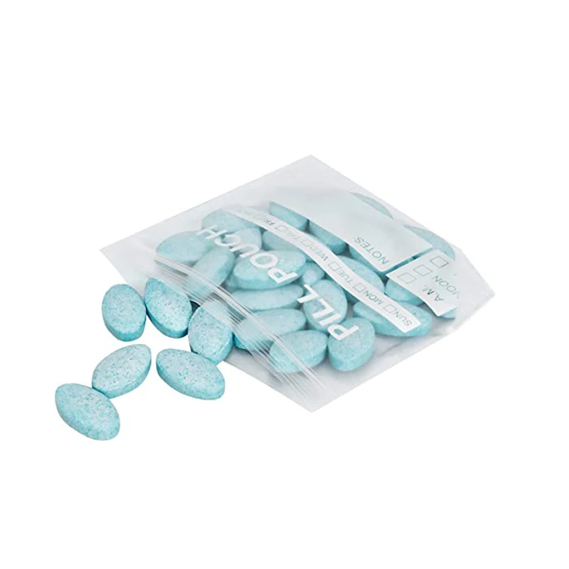 Custom Logo Self-Sealingno Smell Ldpe Plastic Reclosable Medication Storage Pills  Zip Lock Packaging Bags Pouch