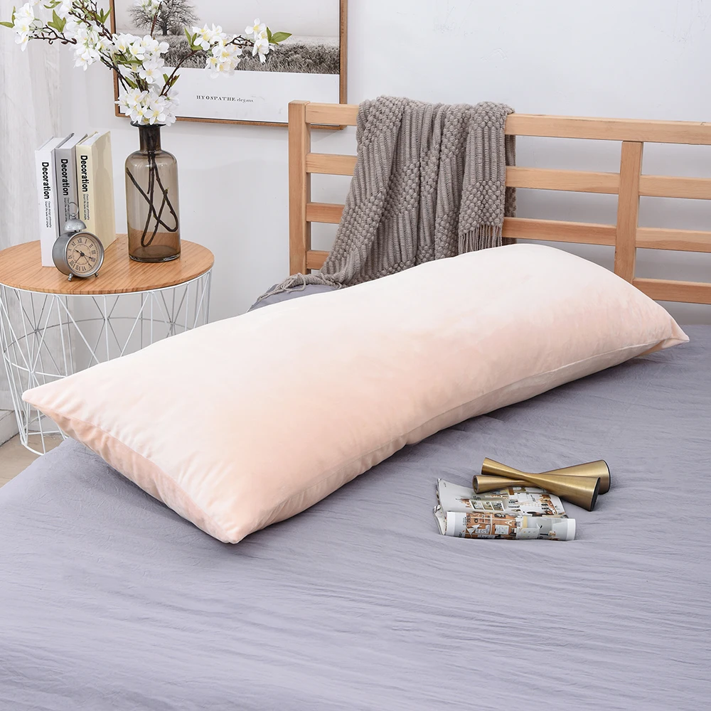 Solid color custom rectangle pillows cover long body pillow china factory price in stock
