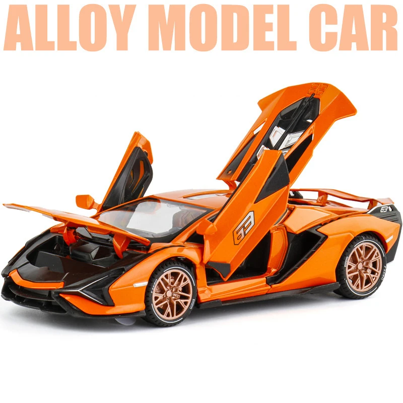 1:24 Lamborgini азиатских FKP 37 литая под давлением модель автомобиля игрушка для детей 20 см отступить моделирование брелок автомобильных ключей со звуком/свет