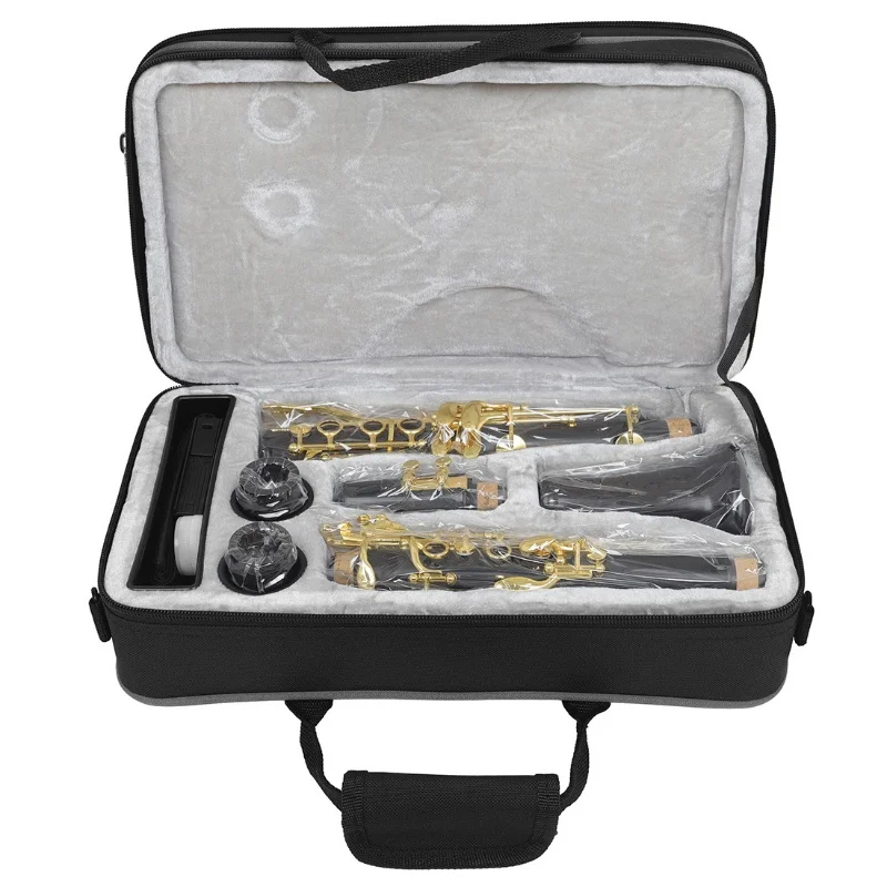 High-grade ebony clarinet Black gold key B-flat clarinet for adult beginners