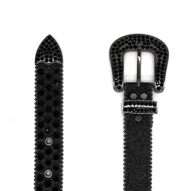 Factory Custom Making Diamond Belts Strap Bling Crystal Rhinestone Belt With Metal Pu Leather Luxury Designer Belt Men