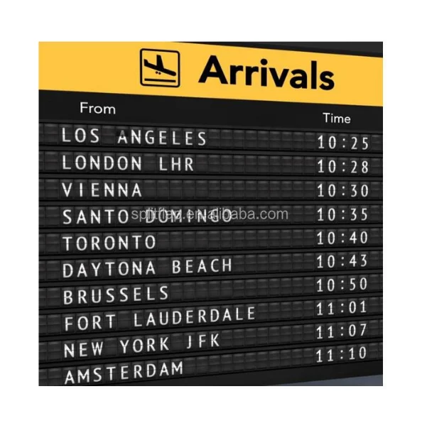 airport departure display board split-flap display
