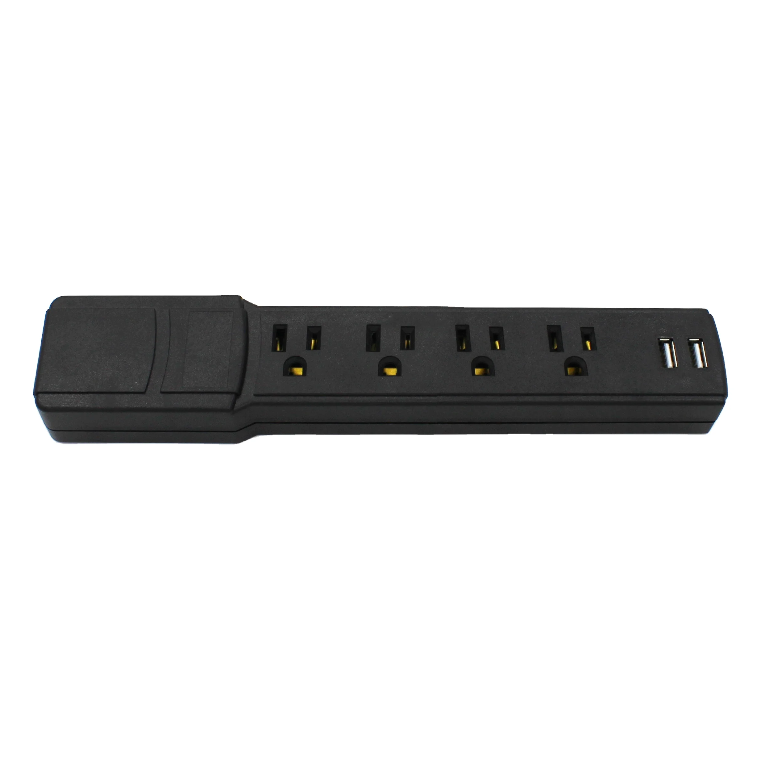 BAYU Multiplug Portable Socket Surface Installation Strips US 4-Outlets Power Unit With USB Ports & Surge Protector