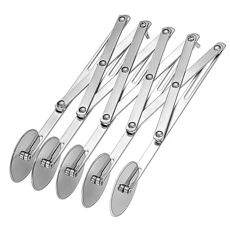 Kitchen Accessory Stainless Steel 5 Wheels Pizza pastry Slicer Cutter Dough Pasta Cutter Divider