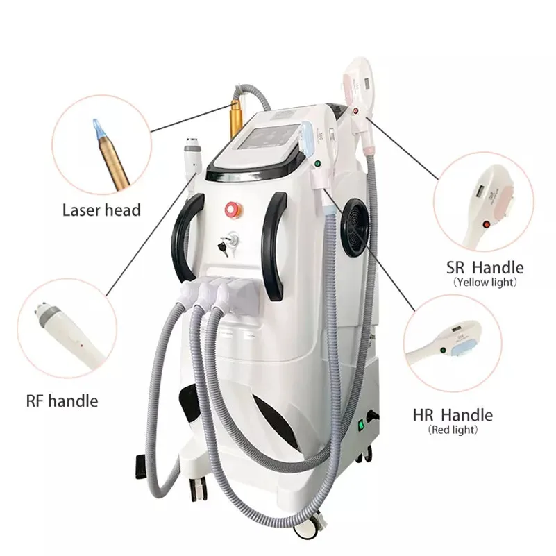 4 in 1 Multifunction q switched nd yag laser rf machines elight opt ipl hair removal diode laser hair removal machine pico