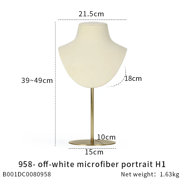 SKQ Jewelry display Prop neck microfiber metal rack display props jewelry display mannequin