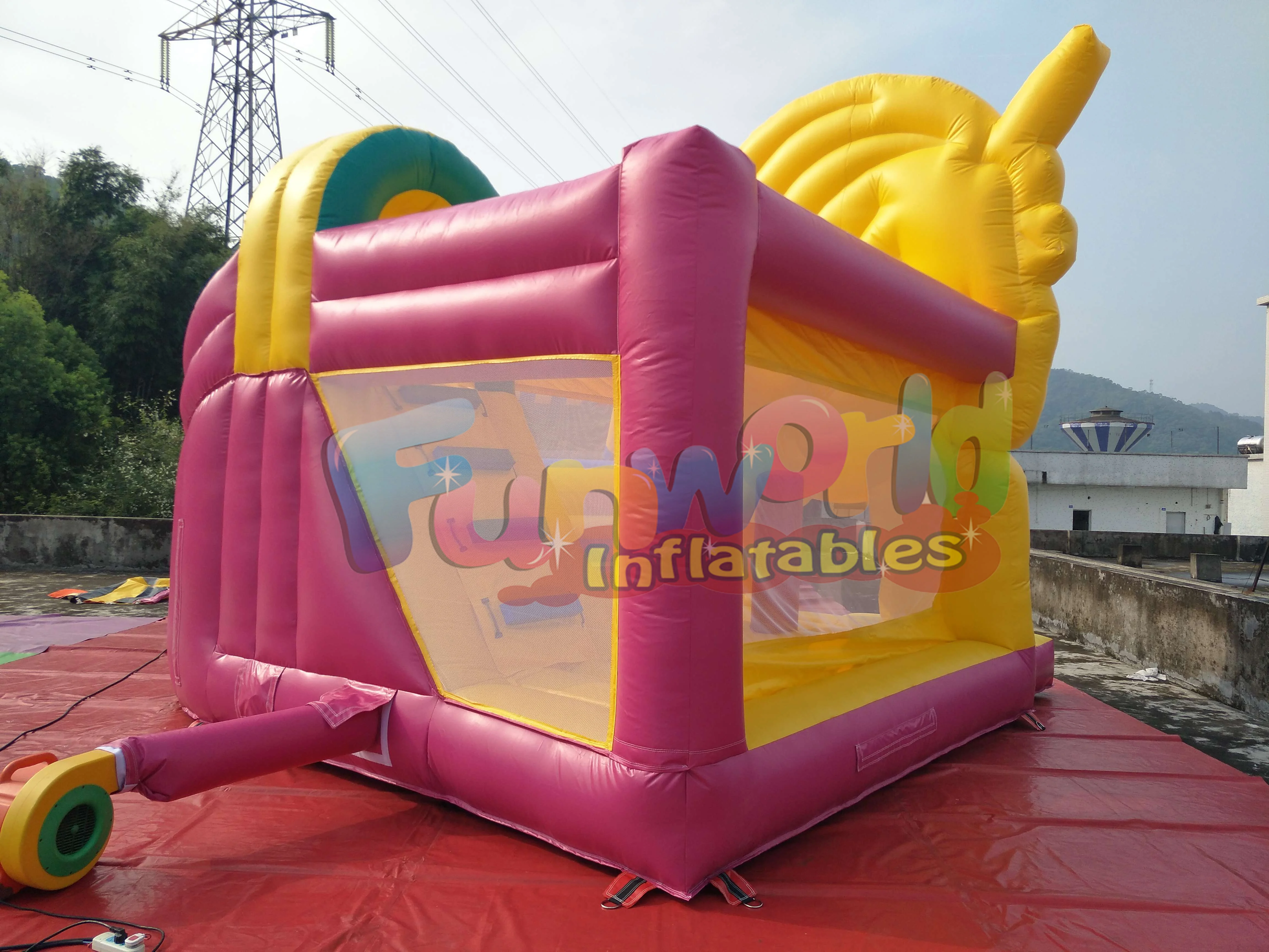 Commercial hupfburg moonwalk unicorn inflatable jumping castle for sale