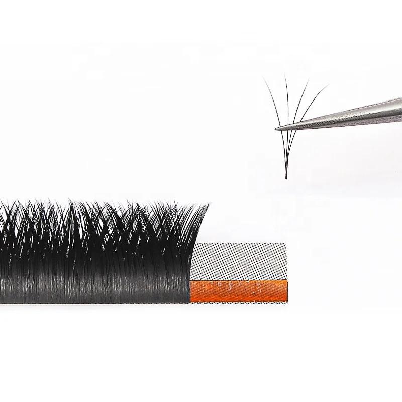 Bulk Russian Volume Eyelash Extension Vendor Individual Premade V Shape Easy Fan Lashes C Curl