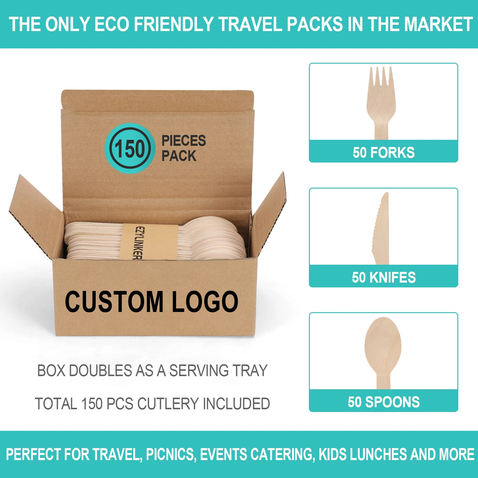 Restaurant Biodegradable Bulk Disposable Wooden Spoons Knives And Forks Eco-friendly Birch Wood Cutlery Set