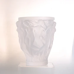 Factory Wholesales Handmade Luxury Lalique L Size  Crystal Vases For Home Decoration Wedding Gift Box