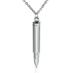 Titanium Steel Men Jewelry, 3 Color Bullet Necklace Pendant, Wholesale Fashion Pendant Necklace Stainless Steel Jewelry