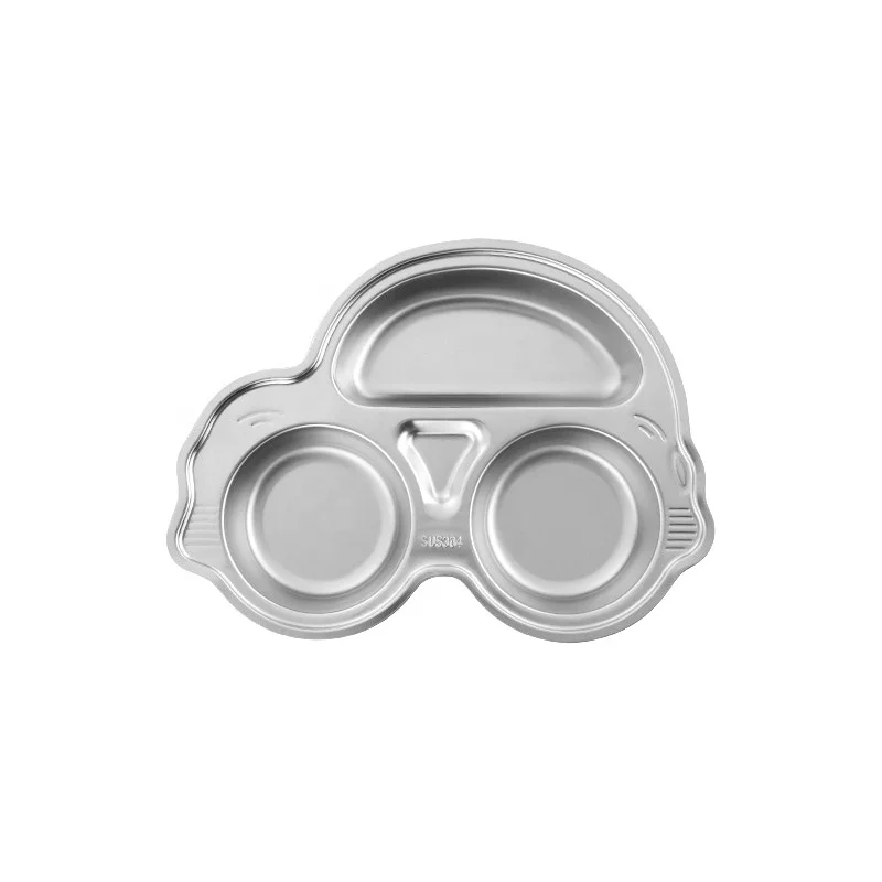 LYFLUCKY OEM/ODM Cute animal shaped stainless steel plates for use in the cafeteria