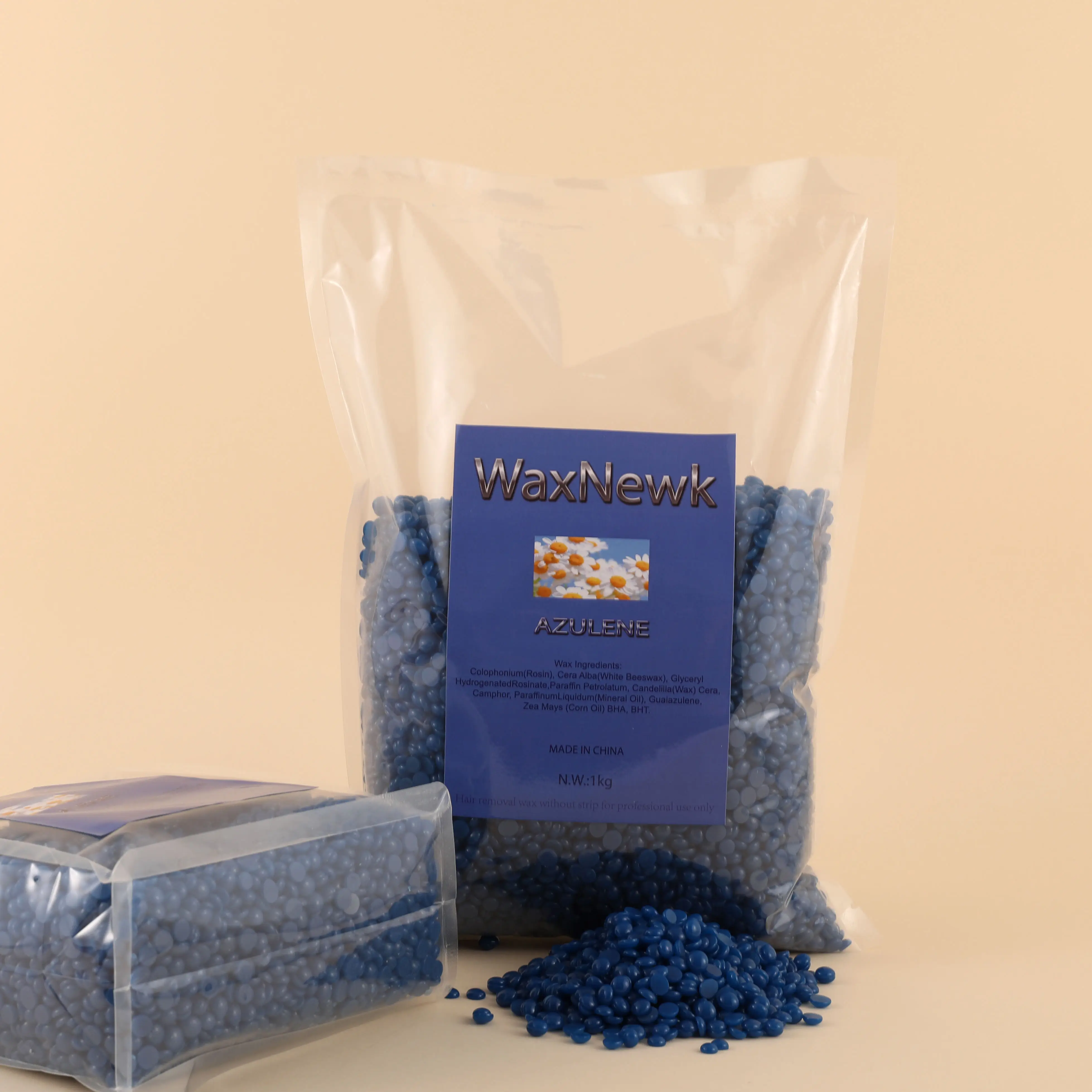 WaxNewK Dropshipping Private Label Hard Wax Depilatory Azulene Lavender Suppliers Bean Face Wax