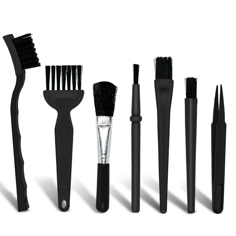 7-piece combined anti-static brush PCB cleaning Computer keyboard dust removal brush Digital cleaning Plastic tweezers