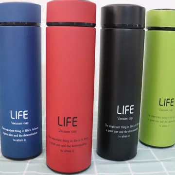 
Customized Color Printing Logo Vacuum Flask Insulated Life Stainless Steel Water Bottle with Strainers 