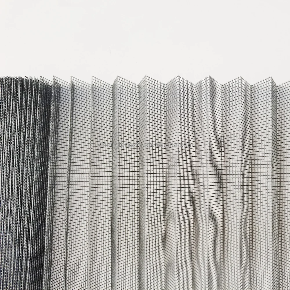 Polyester Top quality Waterproof polyester pleated insect screen mesh for door and window