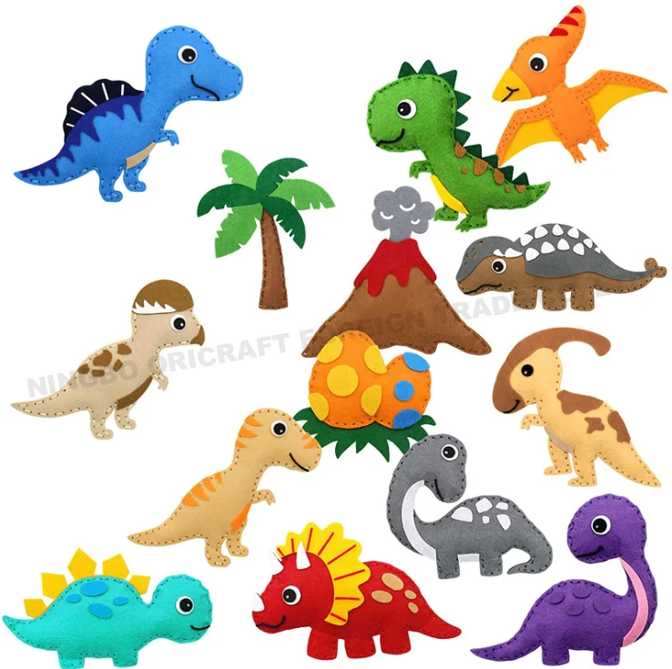 Children Felt Plush Animals Craft Kit Educational DIY Sewing Toys Felt Sewing Set for Kids with BagChildren animal education man