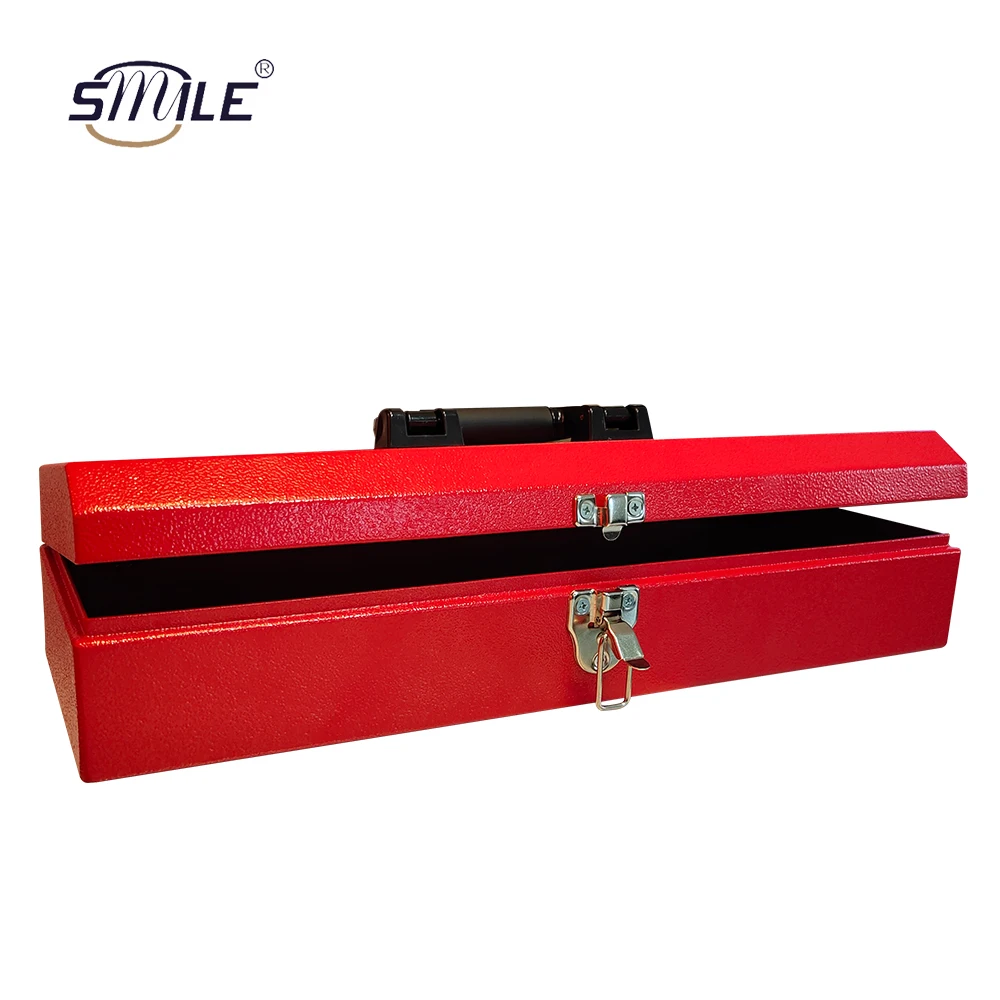 SMILE Export Quality High Strength Durable Rectangular Red Metal Garden Tool Storage Box for Truck Train Tractors