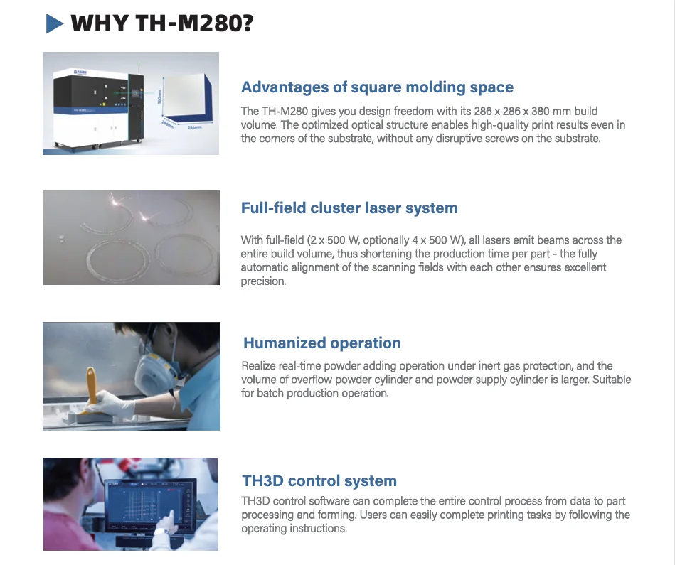 Professional Manufacture Promotion Price 3d Metal Slm Printer TH-M400 3d Printer Metal For Automotive Parts