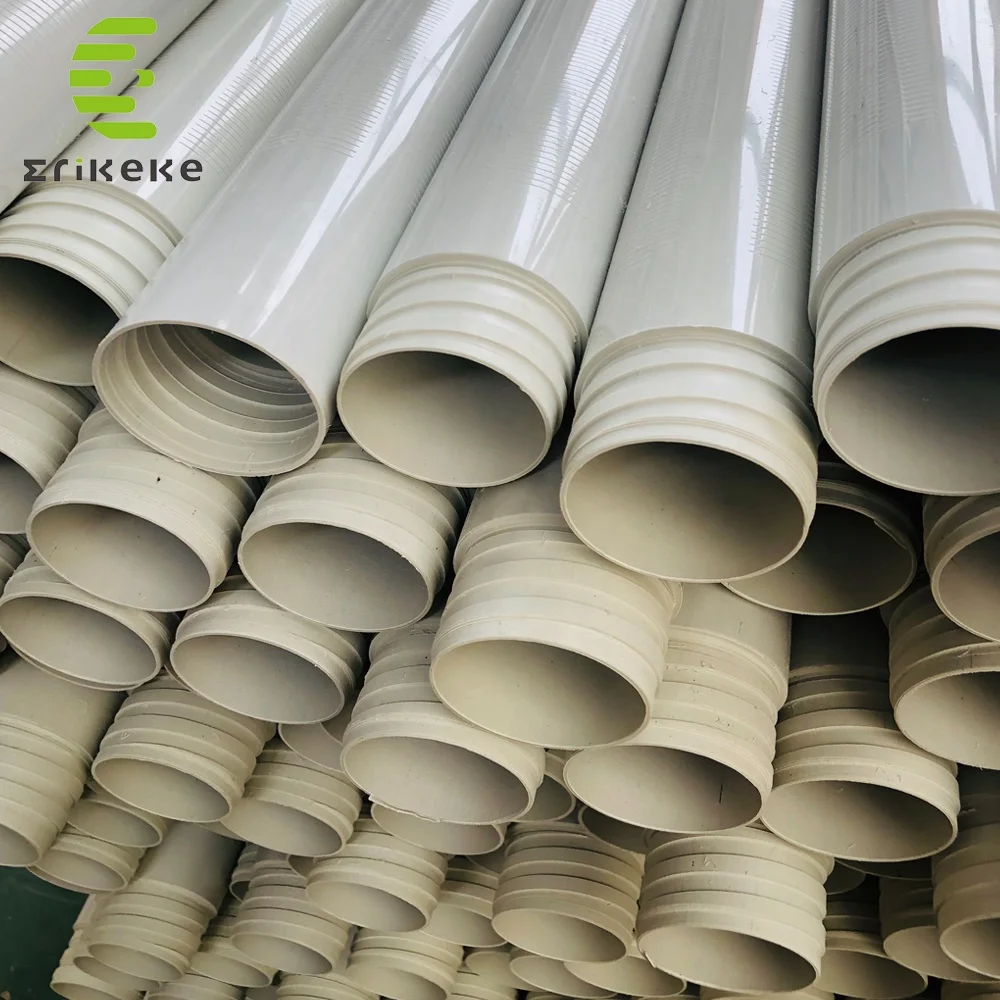 110mm 140mm 160mm UPVC Thread End PVC Borehole Pipe Riser Pipes / Drop Pipe For Borewell Water Supply