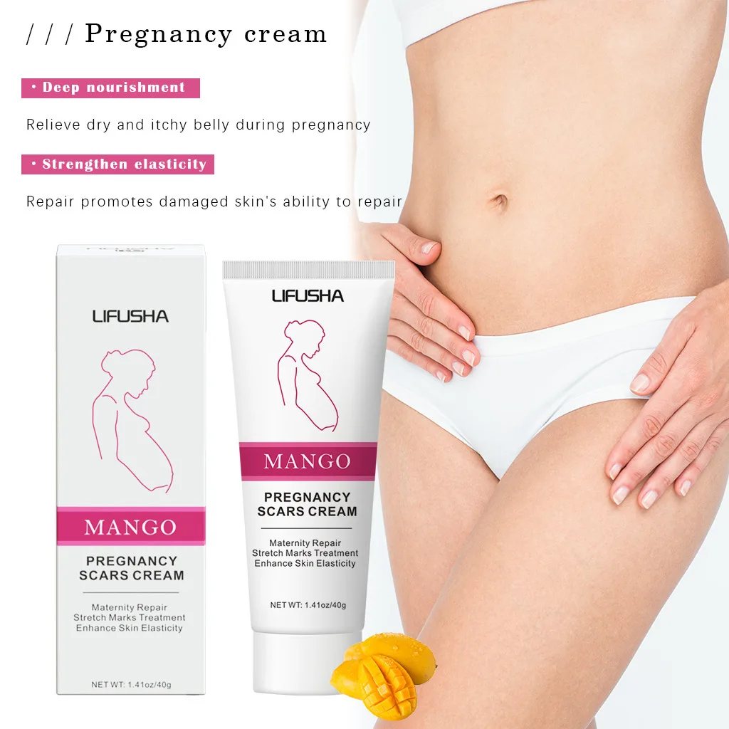 OEM ODM Natural Organic Mango Stretch Mark Repair Cream Maternity Fades Postpartum Fat Growth Orange Peel Scar Remover Skin Care