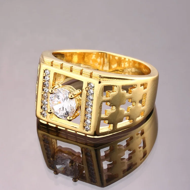 Hengdian Fashion Dubai Engagement Ring Jewelry Promise Diamond Ring Women With 18K Gold
