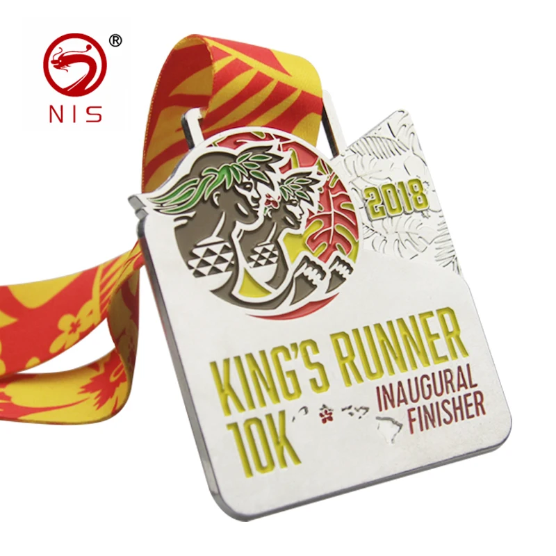 Производство 3d награды бега марафона эмалевые металлические спортивные медали с лентой