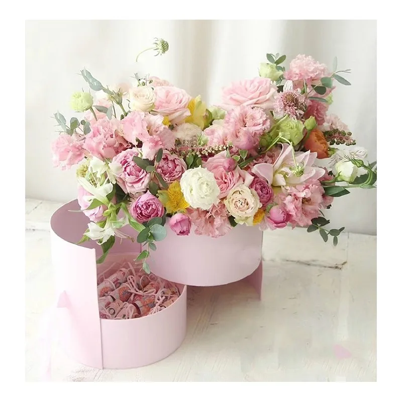 Изготовленная на заказ жесткая бумага Красивая вечная Цветочная маленькая Подарочная коробка с крышкой бумажная для цветов