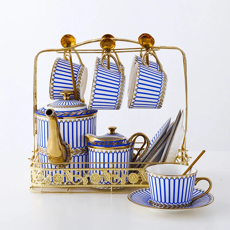 Titanium bone china coffee cup and saucer British style ceramics afternoon tea black tea cup saucer European coffee cup set