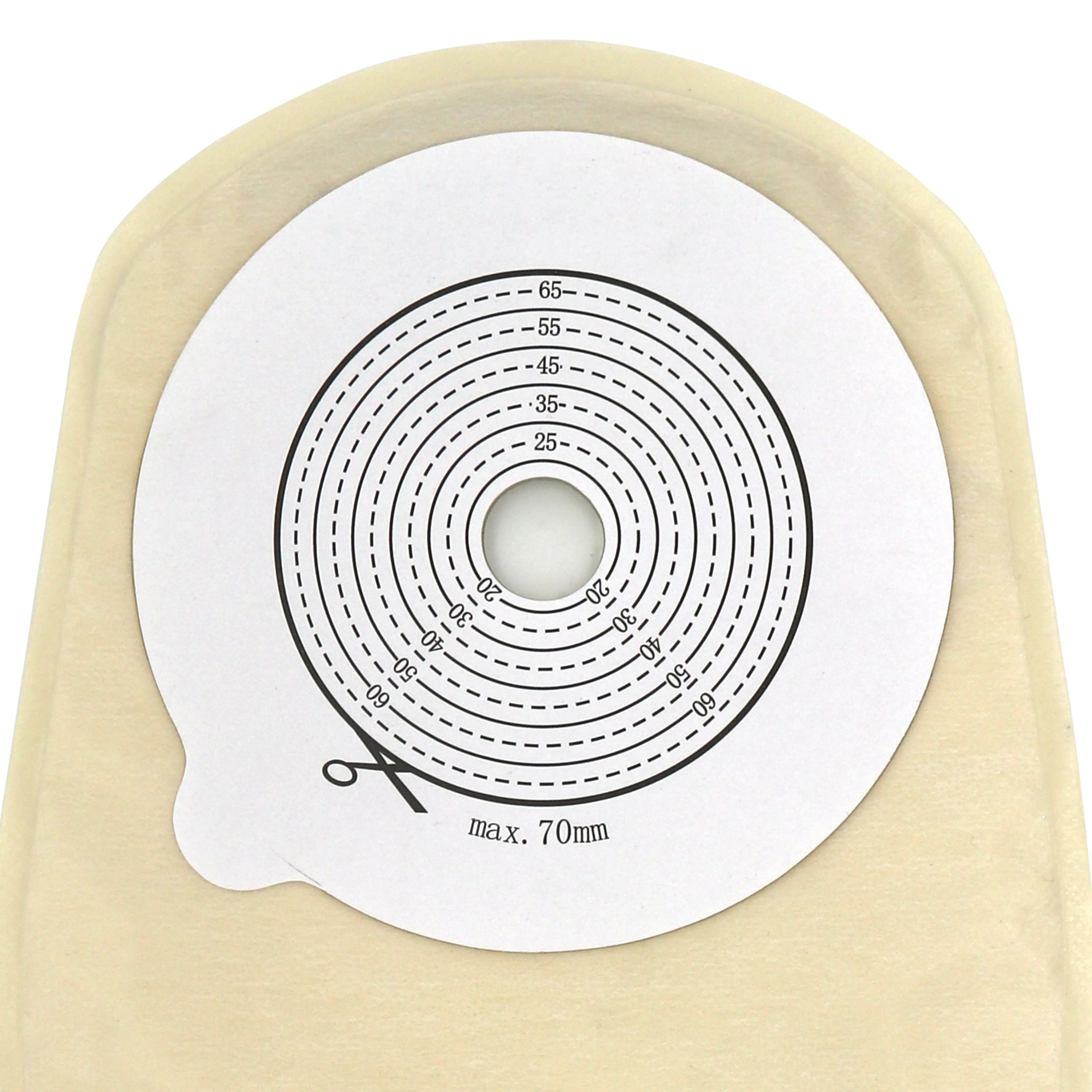 flange 70mm One-time Y1169 breathable firm leakage-proof EVOH Skin color twist tie one-piece stoma bag