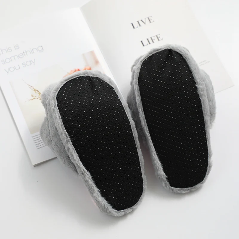 Popular Trends Girls Cute Panda Paw Shape Warm Plush Fashion Cat Slippers