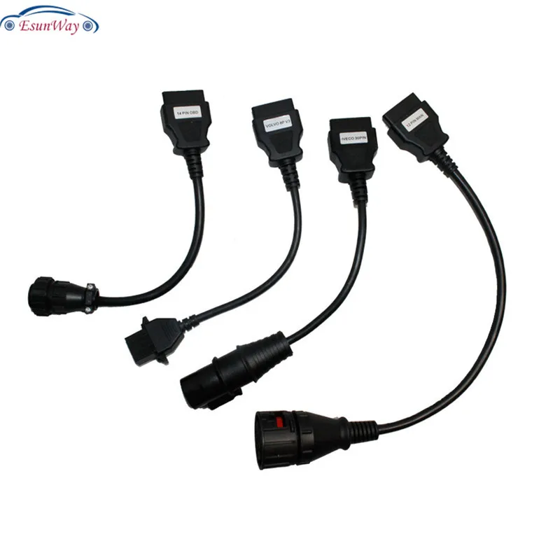 Newest Full Set 8 Truck Cables OBD2 Diagnostic OBD OBDII OBD 2 Connect Cable For TCS CDP Pro