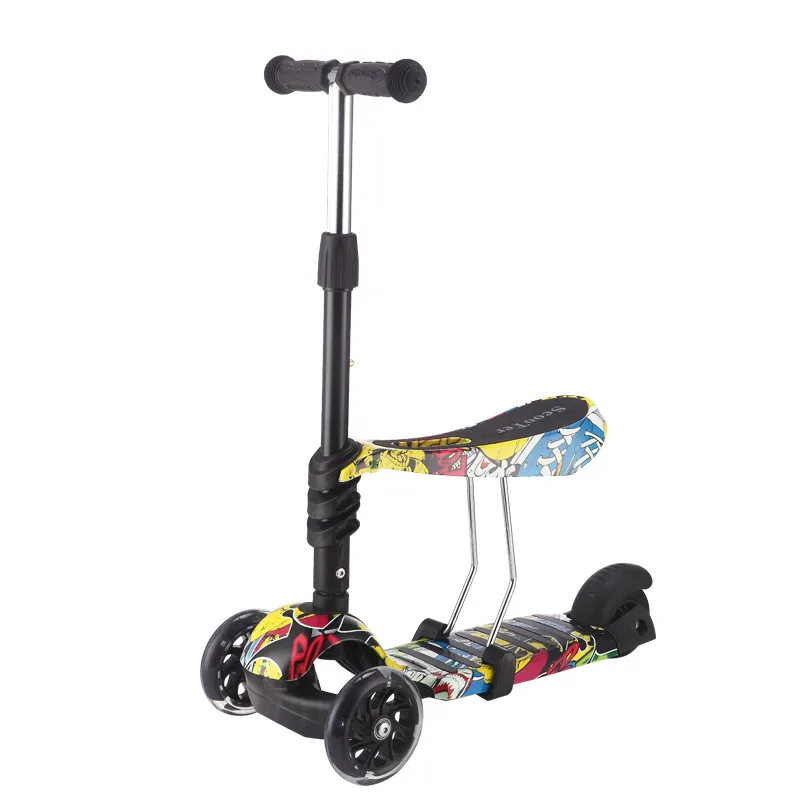 Best selling Mini Kid Scooter Two 120*20mm PU Big Wheel with led Kid Scooter