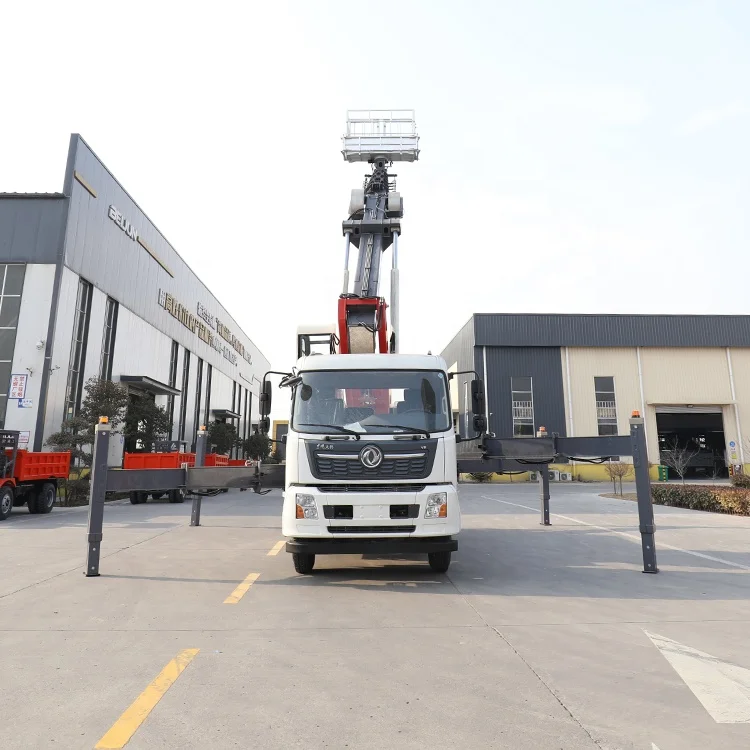 BEIJUN New  GK28 30 46 Telescopic Boom Skylift Aerial Platform Double Hydraulic Cylinder Manlift High Altitude Operation Truck