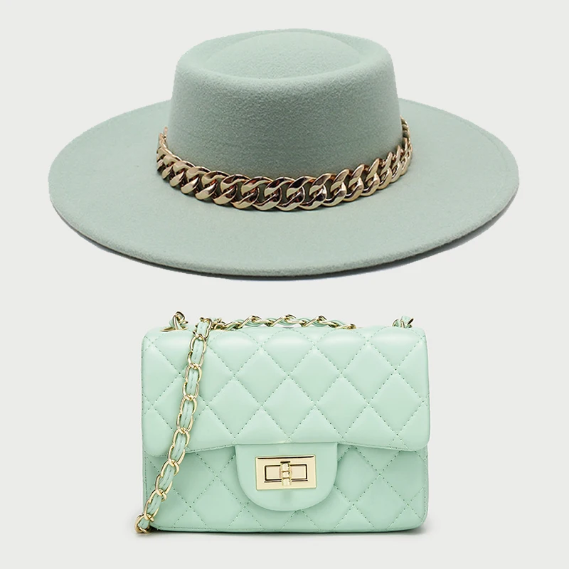 Manufactory Direct Purse Sets cute handbags woman luxury Jazz sunshade hat and purse sets
