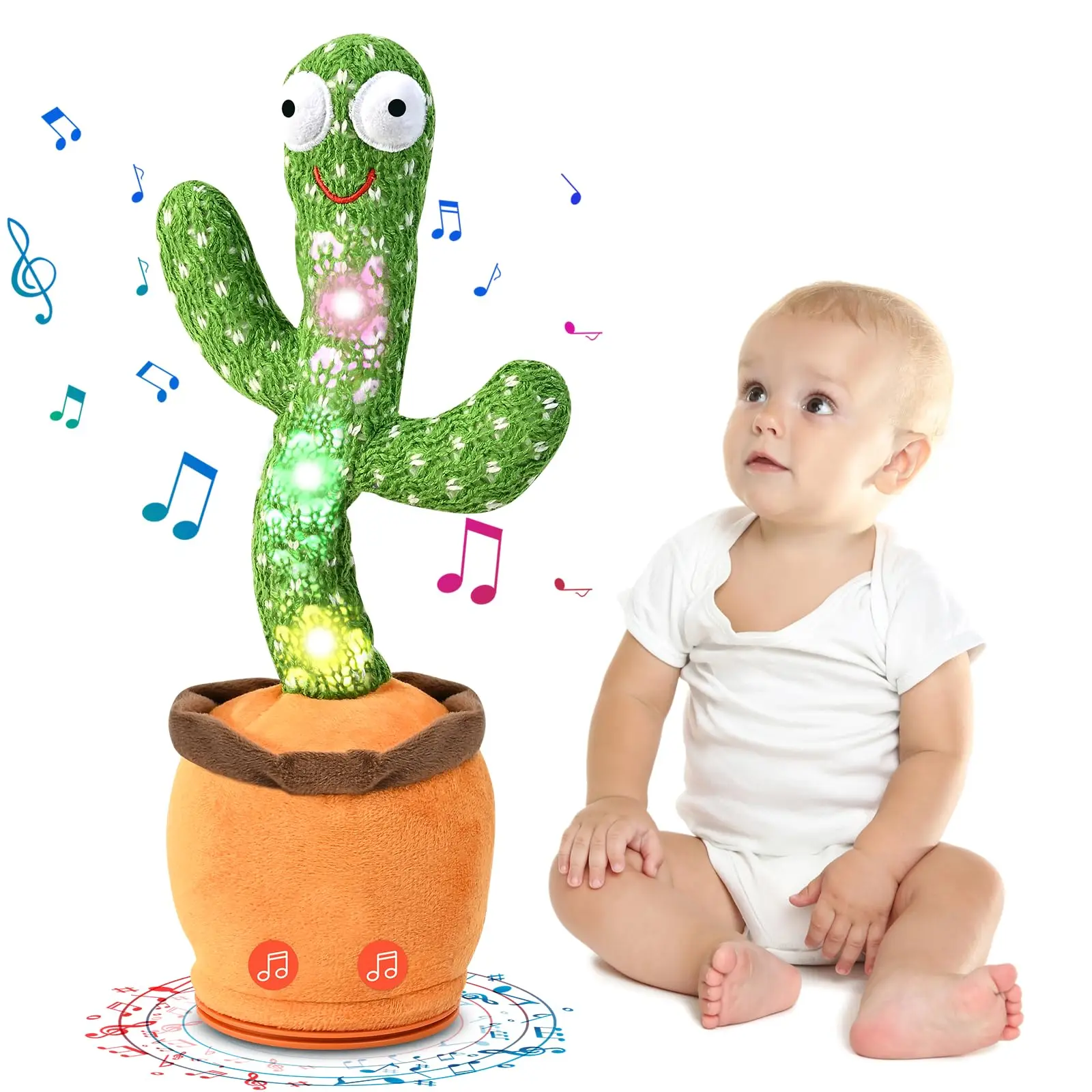Dancing Cactus Repeat Talk Interactive Dog Toys Electronic Pet Plush Toy Sing Record Battery USB Charge Pet Child Christmas Gift