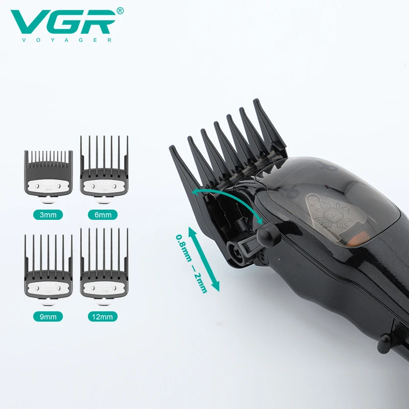 VGR V-653 9000 об/мин Магнитный мотор для салона Парикмахерская Беспроводная перезаряжаемая Мужская профессиональная электрическая машинка стрижки волос