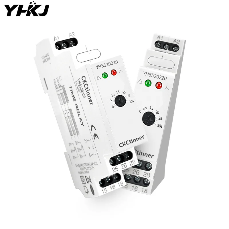 Star delta time relay YH5520220 220v/380v motor Star delta start controller time adjustable guide rail type