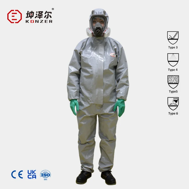 Type 3b anti 60% nitric acid and 30% hydrochloric acid  heavy chemical disposable protective coverall