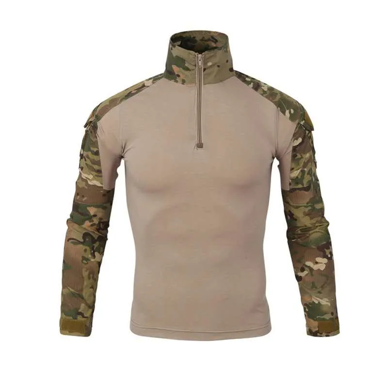 Camouflage Outdoor Hunting Riding Clothing Tactical Training  Frog Suits Long Sleeve T-Shirt