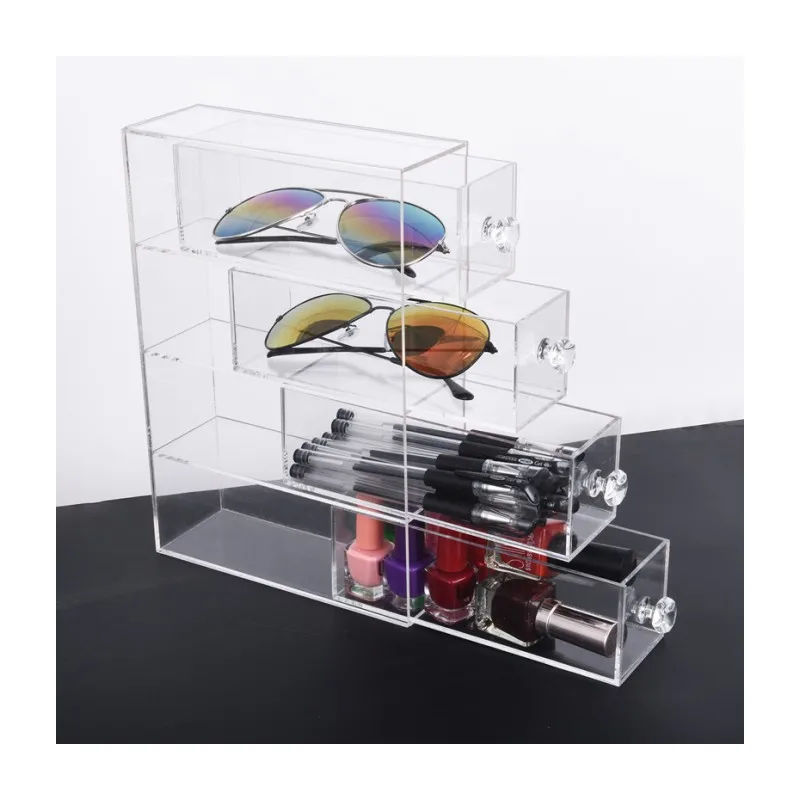 Custom Clear Acrylic Storage Organizer Case Transparent Plexiglass Box with Lid