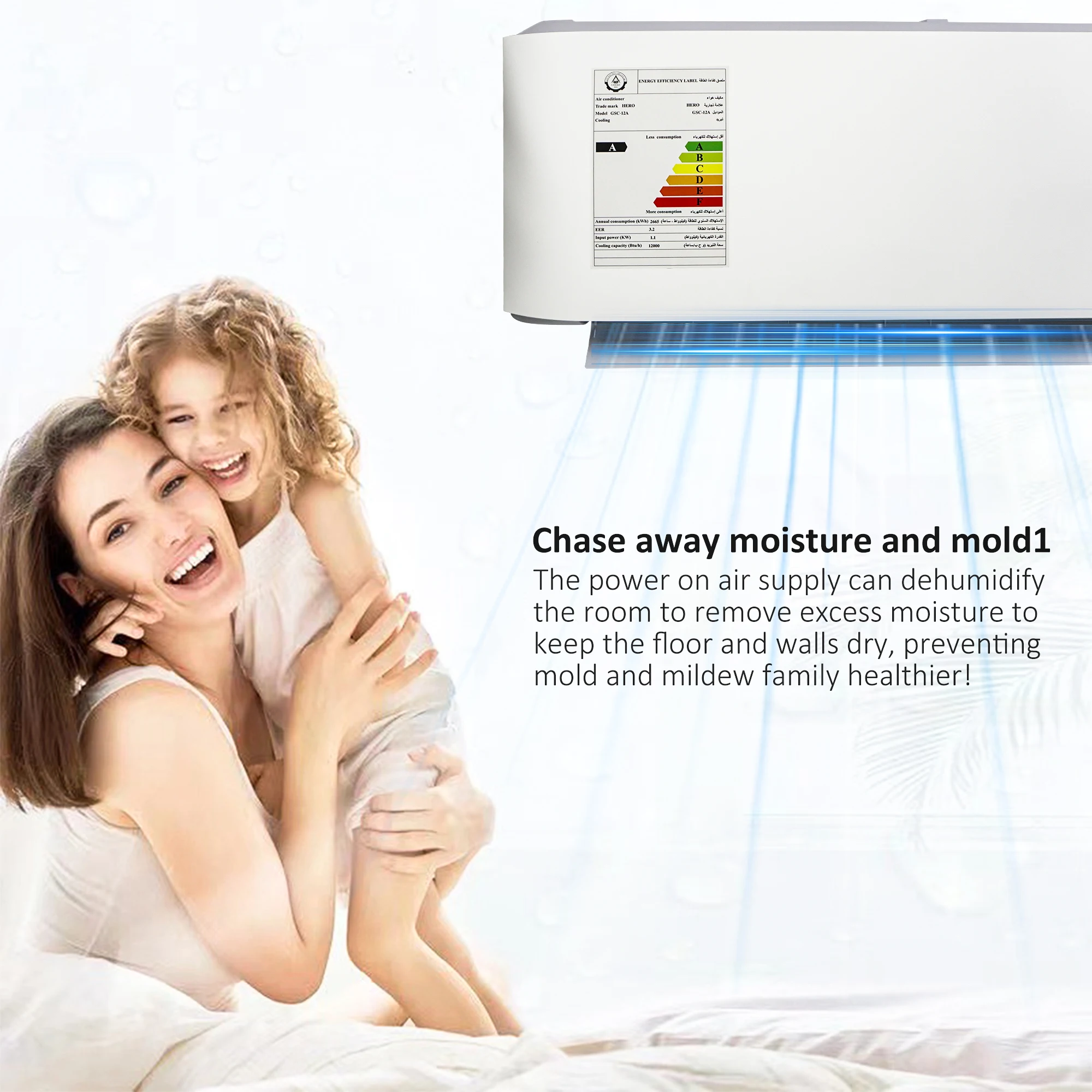 110V 60HZ 12000BTU Tropical Air Conditioner Wall Mounted Refrigeration Air Conditioner South America Air Conditioner