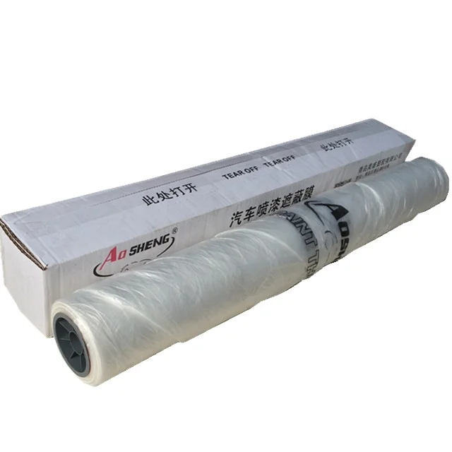 HDPE Auto Overspray Masking Film for Car Spray Paint Masking Film Roll Electrostatic Treated Automotive Masking Film