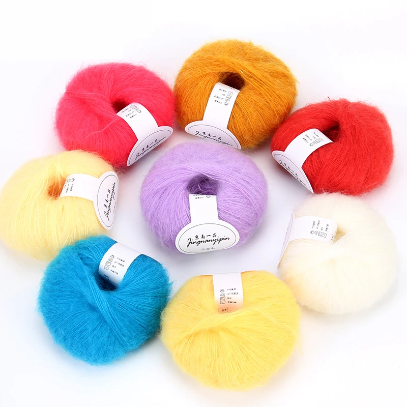 Wholesale Soft Mohair Yarn Medium Thickness Hand Knit Crochet Sweater Hot Sale Mohair/Wool Blend