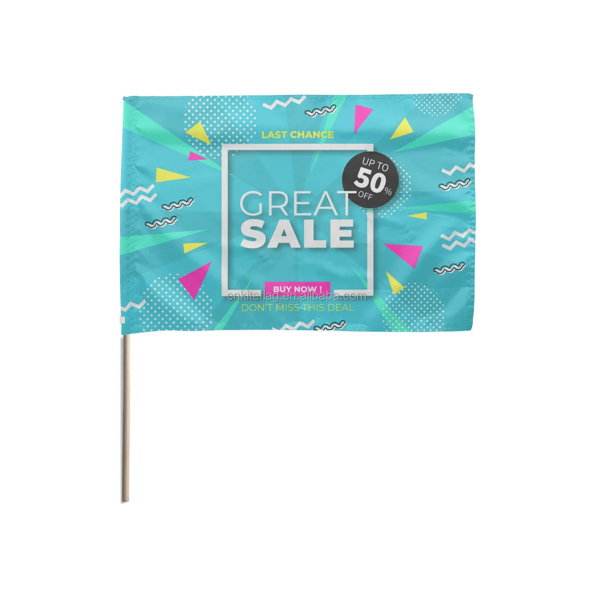 Custom Printing LOGO Flag Sports Flag wooden stick 20x30 promo flags